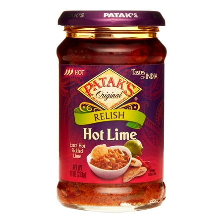 Spicy Corn Relish - Patak's Hot Lime Pickle, 10 Oz