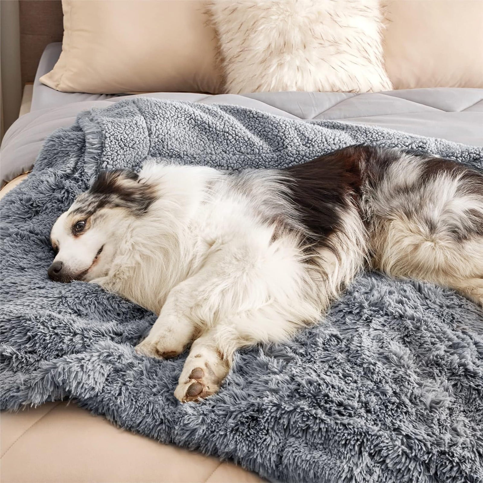 Jubipavy Pet Bed Pet Supplies Pet Stuff Soft Pet Bed Dog Blanket Long Wool PV Fleece Pet Waterproof Blanket Waterproof Padded Kennel For Dogs