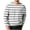 Gray, variant on Men's Long Sleeve Ribbed Knit Shirts Crew Neck Striped Pullover Tees Regular Fit Stretchy Tops Lightweight Sweater