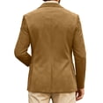 thumbnail image 4 of Men's Casual Suede Blazer, Slim-Fit Single-Breasted Winter Jacket, Khaki, L, 4 of 6