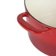 thumbnail image 3 of MARTHA STEWART 7 qt. Gatwick Enameled Cast Iron Dutch Oven in Red Ombre with SS, Knob Lid, 1-Set, 3 of 4