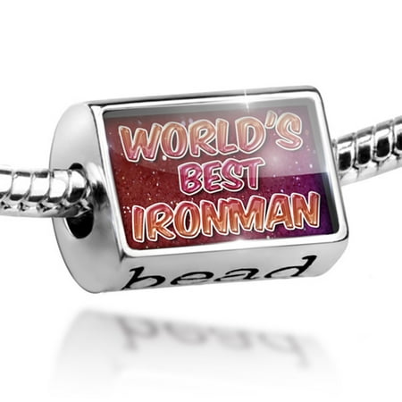 Bead Worlds best Ironman, happy sparkels Charm Fits All European