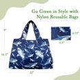 thumbnail image 2 of Wrapables Large Foldable Tote Nylon Reusable Grocery Bags, Great White, 2 of 7