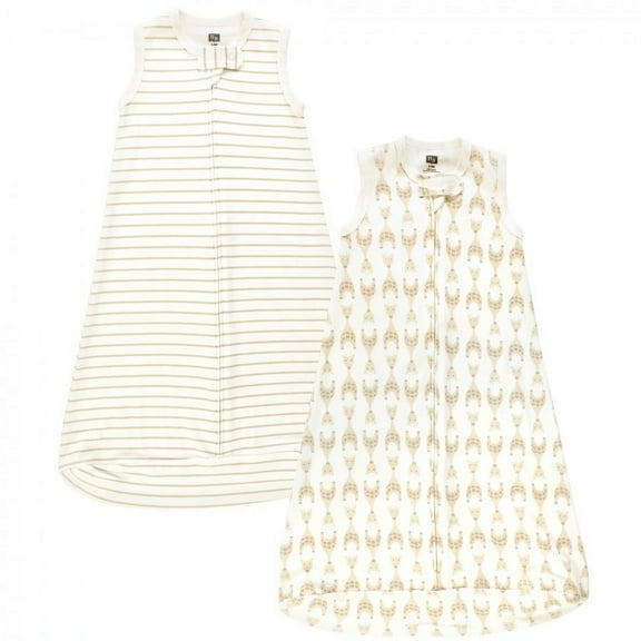 Hudson Baby Unisex Baby Interlock Cotton Sleeveless Sleeping Bag, Neutral Giraffe, 0-3 Months