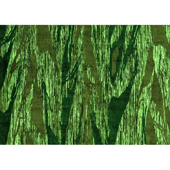 Ahgly Company Indoor Rectangle Oriental Green Modern Area Rugs, 8' x 10'