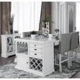 thumbnail image 3 of Bowery Hill Transitional Antique White Fabric 25-Inch Counter Stool (Set of 2), 3 of 7