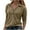 Khaki, variant on ShiShine Women's Collared Long Sleeve Shirts Business Casual Blouse Shirt Tunic Half Zip V Neck Work Tops Blouses