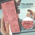 thumbnail image 6 of Leather For Samsung Galaxy S24 FE 5G Case Cherry Blossom Embossed 3-card  Flip Wallet Leather Case With Card Holder Magnetic Closure  Phone Cases Cover,Pink,For Galaxy S24 FE 5G, 6 of 8