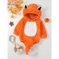thumbnail image 3 of Unisex Baby Halloween Animal Costume Winter Autumn Flannel Hooded Romper Cosplay Jumpsuit Christmas Outfits for 0-24 Months, 3 of 8