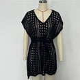 thumbnail image 6 of HOMBOM Womens Cover Ups Swimsuit Coverup Crochet Short Sleeve Hollow Out Summer Dresses for Ladies Bikini, 6 of 8