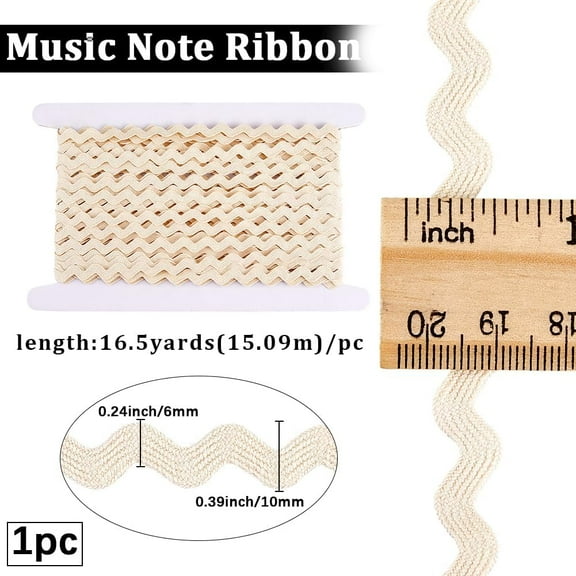 Cotton 16.5 Yards Cotton Rick Rack RIC Rac Trim for Sewing 3/8 inch Rickrack Lace Wave Ribbon Floral White Zig Zag Wave Bending Fringe Lace Trim S Shaped Woven Fabric for DIY Crafts