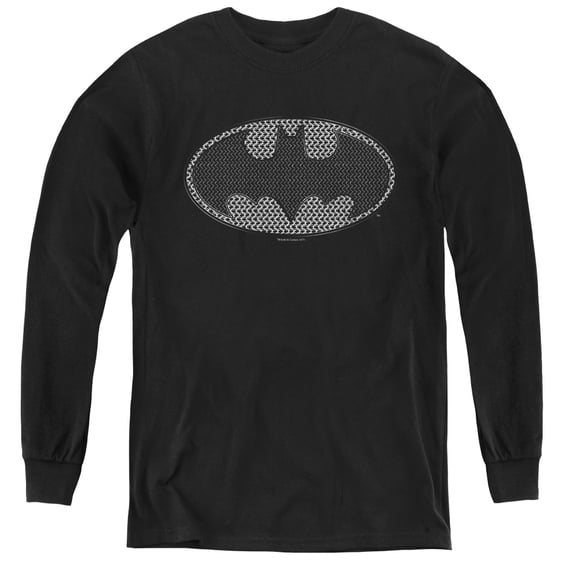 Batman - Chainmail Shield - Youth Long Sleeve Shirt - Large