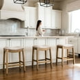 thumbnail image 6 of Maven Lane Adrien Backless Saddle Kitchen Stool, Natural Wood, Set of 3, 6 of 6