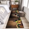 thumbnail image 4 of Red Wine 2'x6' Runner Rugs for Hallway Kitchen Bedside Non Slip Washable, Grapes Glasses Country Wooden Farmhouse Entryway Rug Runners with Rubber Backing, Long Carpet Runner for Laundry Room, 4 of 8