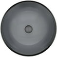 thumbnail image 2 of Novatto TIS-168GMB Nera Clear Slate Grey Round Glass Vessel Bathroom Sink with Matte Black Pop-up Drain, Mounting Ring, 2 of 3