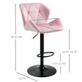 thumbnail image 3 of HOMCOM Tabouret de Bar Toucher Velours Ensemble de 2 Tissu Hauteur Réglable Siège Pivotant, 3 of 10