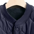 thumbnail image 4 of Men Winter Jacket Long Sleeve Button Warm Cotton Padded Quilted Jackets Casual Coats Outwear with Pockets (XL, Dark Blue), 4 of 8