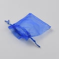 thumbnail image 2 of 50pcs Rectangle Organza Drawstring Gift Bags with Ribbon Blue 12x10x0.03cm, 2 of 2