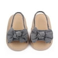 thumbnail image 3 of HUANBAI Toddler Kids Girls Bowknot The Floor Barefoot Non- First Walkers Prewalker Sandals 0-18M 5 M, 3 of 6