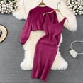 thumbnail image 5 of Women Suitable Knitted Dress Two Piece Suit Pullover Top And Dress Bodycon 2 Piece Set Midi Dress Knitted Dress Set Bathing Skirts for Women Womens Evening Gown Long Swimsuits for Women Summer Evening, 5 of 5