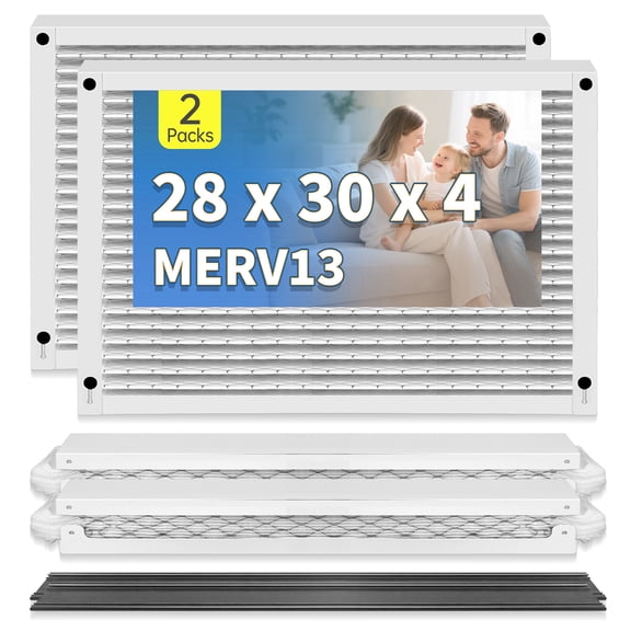 28x30x4 Air Filter MERV 13 Compatible with 513 Replacement Model 1510 2516 HVAC AC Furnace MPR 1900 FPR 10 2-Pack