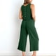 thumbnail image 3 of ICHUANYI Clearance2PC Fashion Woman Round Neck Solid Sleeveless Blouse +Loose Pockets Pants Sets(Green, L) ICHUANYI WER20232080500386, 3 of 7