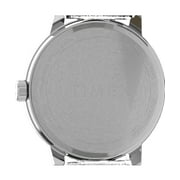 Timex Mens Easy Reader Bold 43mm Watch – Silver-Tone Case Black Dial with Black Leather Strap