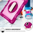 thumbnail image 4 of Feishell Case for iPad 10th Gen 10.9" 2022,360 Degree Rotation Kickstand Hand Strap Shockproof Armor Heavy Duty Rugged Three Layers Multi-Functional Cover with Adjustable Shoulder Strap,Rose+Pink, 4 of 9