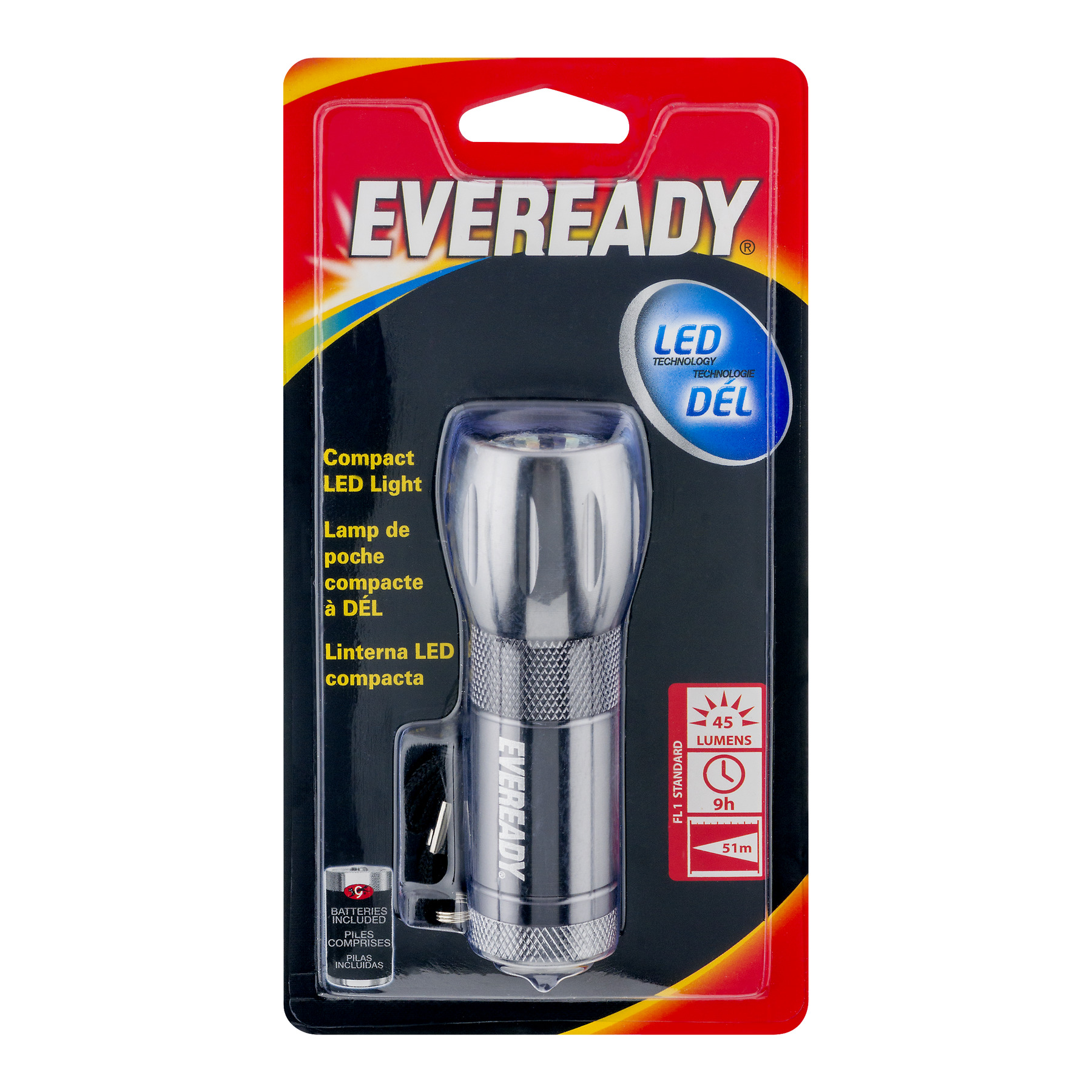 Eveready Compact 3LED Metal Flashlight
