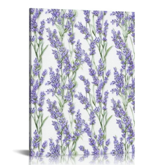 RKSupls Purple Lavender Canvas Wall Art, Canvas Prints Wall Art for Living Room Bedroom Bathroom Office, Art Print Painting for Home Decorations,12x16in