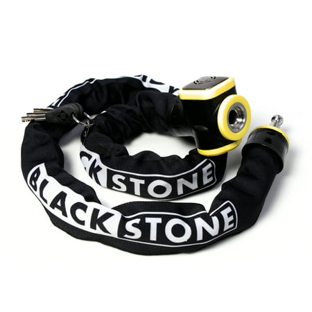 Blackstone Chain Bike Lock with 130 dB Alarm Heavy Duty 10 mm 4 FT chain with Six-sided Hardened Manganese Steel