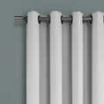 thumbnail image 6 of Lush Decor Faux Linen Absolute Grommet Blackout 100% Blackout 95" x 52" Solid Light Gray Metal Grommets Single Window Panel, 6 of 11