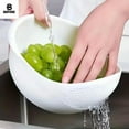 thumbnail image 4 of Bartans Plastic Colander Bowl for Rice, Pasta, Fruit, Vegetable Washer Strainers Basket White 1 Pc, 4 of 5