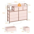 thumbnail image 2 of Zzistar 9 Drawers Dresser with Power Outlet ,Wood Dresser Chest of Drawers  for Closet Organizer Clothes,Pink, 2 of 7