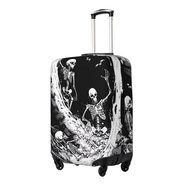 Fotbe Skeleton Wave Artwork Funda Protectora para Equipaje, Antirrayones y Resistente a la Suciedad, Compatible con Maletas de 18 a 32 Pulgadas-Small