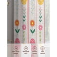 thumbnail image 6 of Spring Easter Sheer Curtains 108 Inch Length 2 Panels Set Window Treatments, Pink Yellow Vintage Eggs Floral Botanical Rod Pocket Semi Curtains for Living Room/Bedroom/Kitchen Décor, 104"W x 108"L, 6 of 7