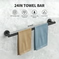 thumbnail image 2 of 7 Pieces Bathroom Hardware Set, Bathroom Accessories Set Includes 24" Towel Bar, Toilet Paper Holder, Towel Ring, Robe Hook, Matte Black & 304 Stainless Steel, Wall Mounted Bathroom Towel Rack Set, 2 of 7