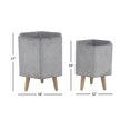 thumbnail image 3 of DecMode Ceramic Planter with Short Stand, Grey, Set of 2, 3 of 7