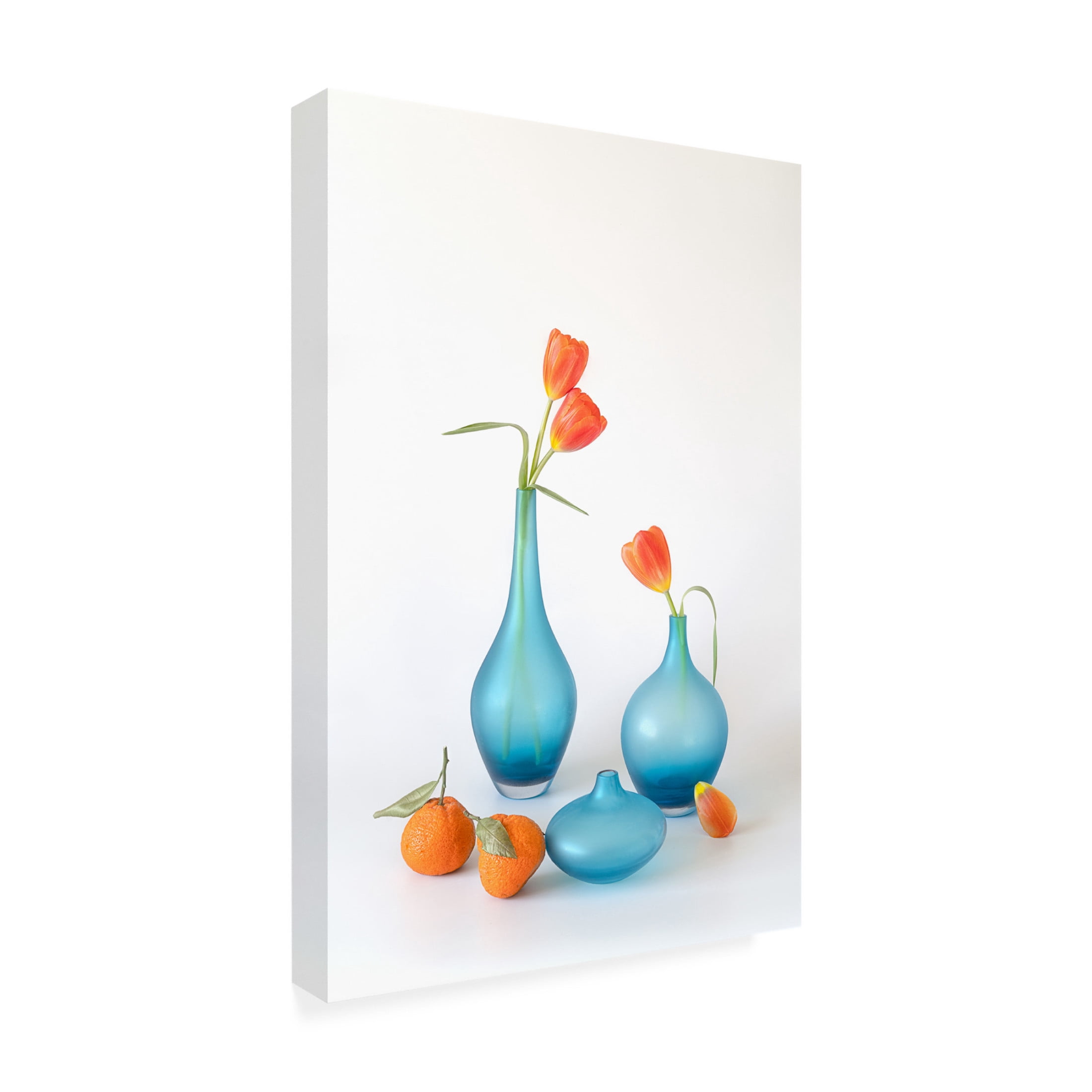 Canvas Wall Art - Lydia Jacobs 'Orange And Blue Delight' Wall Art for Living Room, Bedroom, or Office Décor by Trademark Fine Art - 16 x 24 Inches