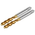thumbnail image 1 of Uxcell 2-Pack 1/4-28 UNC Grifo de rosca de flauta espiral, grifo de rosca de mano derecha recubierto de titanio HSS, 1 of 7