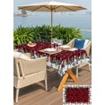 thumbnail image 4 of Outdoor Tablecloth with Umbrella Hole and Zipper, Red Christmas Rectangle Table Cloth 60x120 Inch Waterproof Tablecloth, Xmas Snowman Snowflake Green Tree Plaid Picnic Table Cover for Patio Camping, 4 of 7