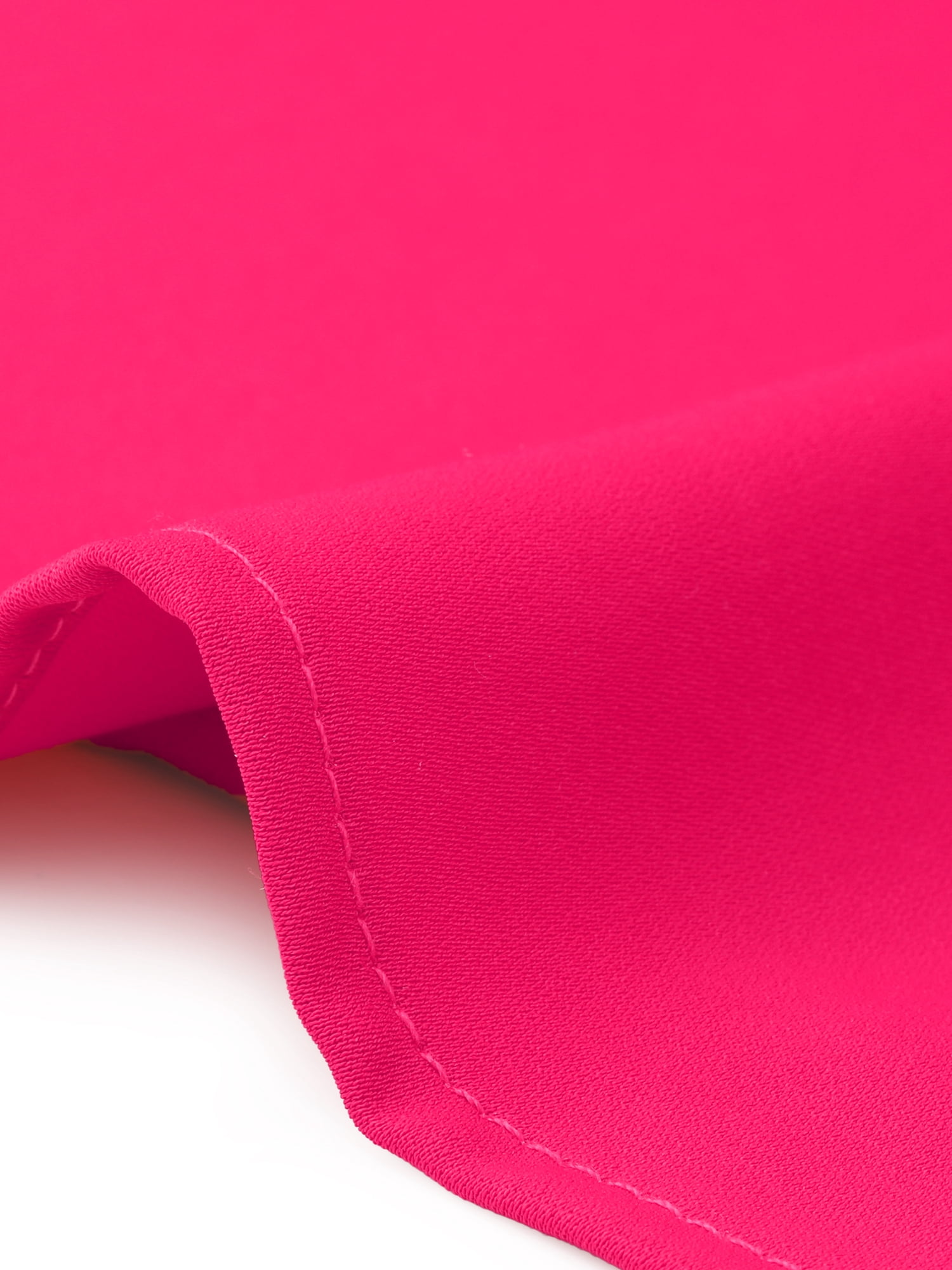 DARING DIVA Women's Plus Size Round Neck Pleated Tulip Sleeve Shirt Blouse 1X Hot Pink