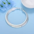 thumbnail image 2 of Gifts For Men Who Have Everything YTTAL Flat Snake Herringbone Bracelet - Silver Gold Solid Link Chain Bracelet for Men Women - 10MM Gold Plated Necklace, 2 of 6