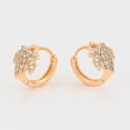 thumbnail image 3 of Finos Aretes Arracadas Hoja Maple Swarovski Oro 18K Laminado dorado Unitalla, 3 of 6