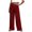 Wine women wide leg trousers with pockets a1, variant on Cagogo Women's Wide Leg Elastic Waist Trousers with Pockets Plaid Casual Lounge Long Pants Loungewear Work Office Party Trousers, Wine 2XL
