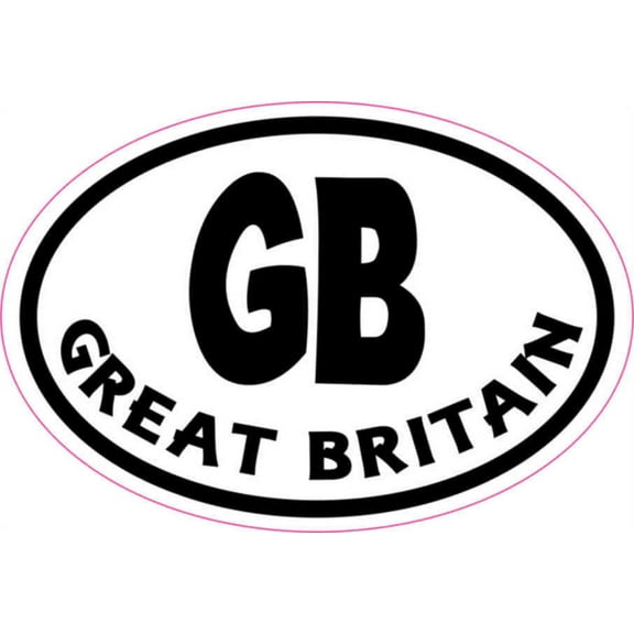 3in x 2in Oval GB Great Britain Sticker Vinyl Cup Decal Bumper Stickers