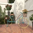 thumbnail image 3 of DecMode Vintage Turquoise/Red 3 Tier Bicycle Inspired Metal Plantstand, 54"W x 32"H, 3 of 17