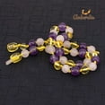 thumbnail image 3 of Amberalia knotted Baltic Amber Necklace with Amethyst, GIA Certificated - for natural remedies - Boost immune System - Lemon-Quartz-Amethyst 12.5”, 3 of 7