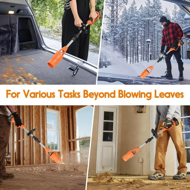Dapmiu Leaf Blower Cordless, 400W Leaf Blowers with 1 Battery Powered and 1 Charger, Detachable Folding Blower Cordless for Lawn Care, Patio, Indoor