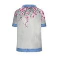 thumbnail image 4 of Cutuoiiu Short Sleeve Sweatshirts for Women Daily Printing Denim Patchwork Lapel Waffle Summer Clothes Gifts, 4 of 5
